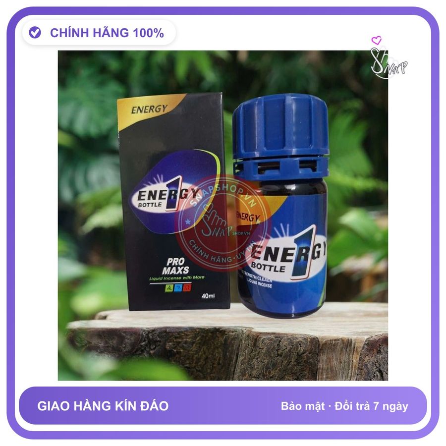 Chai hít tăng khoái cảm Popper ENERGY 40ml Sỉ lẻ Popper, 40ml, Cực Mạnh, Phê Lâu, che tên sản phẩm bảo mật kín đáo