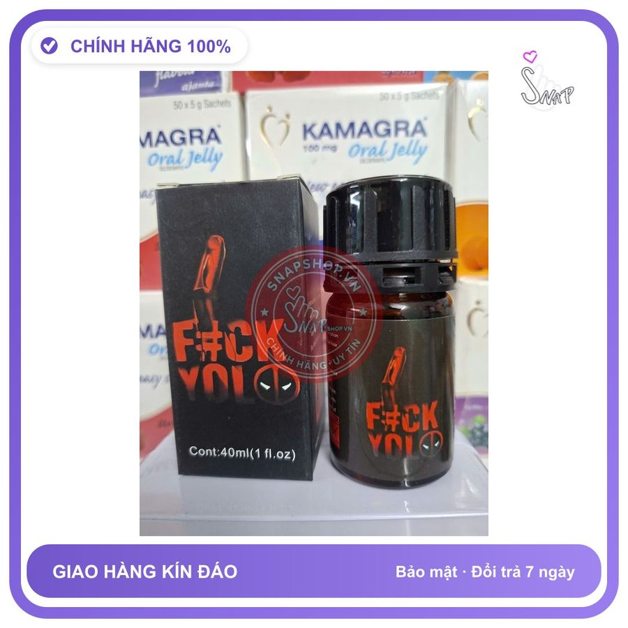 Chai hít tăng khoái cảm Popper FCK YOLO 40ml Sỉ lẻ Popper 40ml, Dòng Cực Mạnh, Ko nhức đầu, che tên sản phẩm bảo mật kín đáo