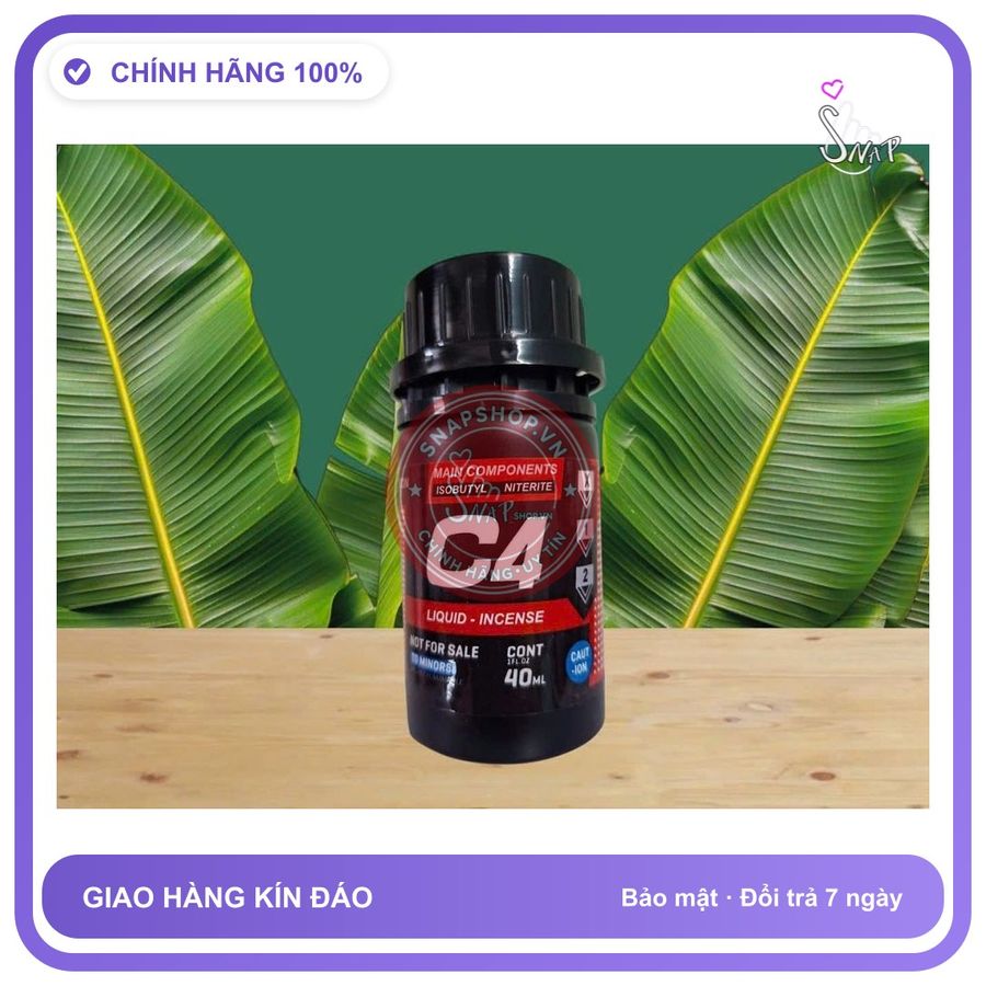 Chai hít tăng khoái cảm Popper C4 40ml Popper khô 40ml C4, Dòng Mạnh, Phê Lâu, che tên sản phẩm bảo mật kín đáo