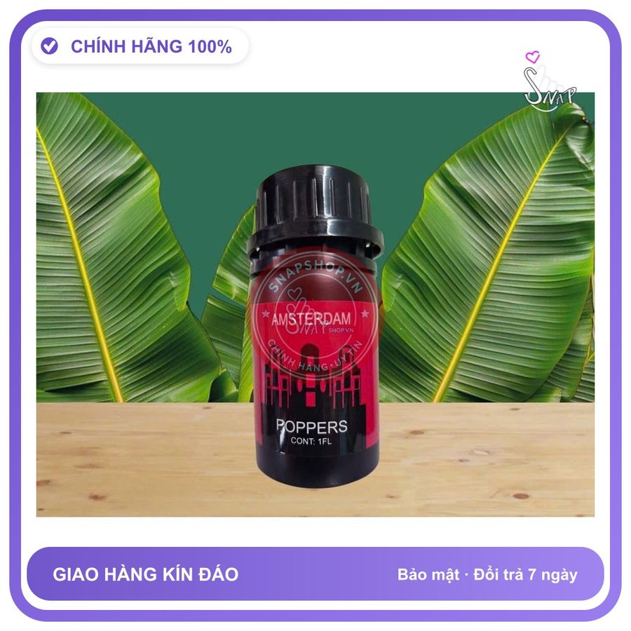 Chai hít tăng khoái cảm Popper AMSTERDAM 40ml Popper khô 40ml, Dòng Mạnh, Phê Lâu, Mùi Hương Dịu, che tên sản phẩm bảo mật kín đáo