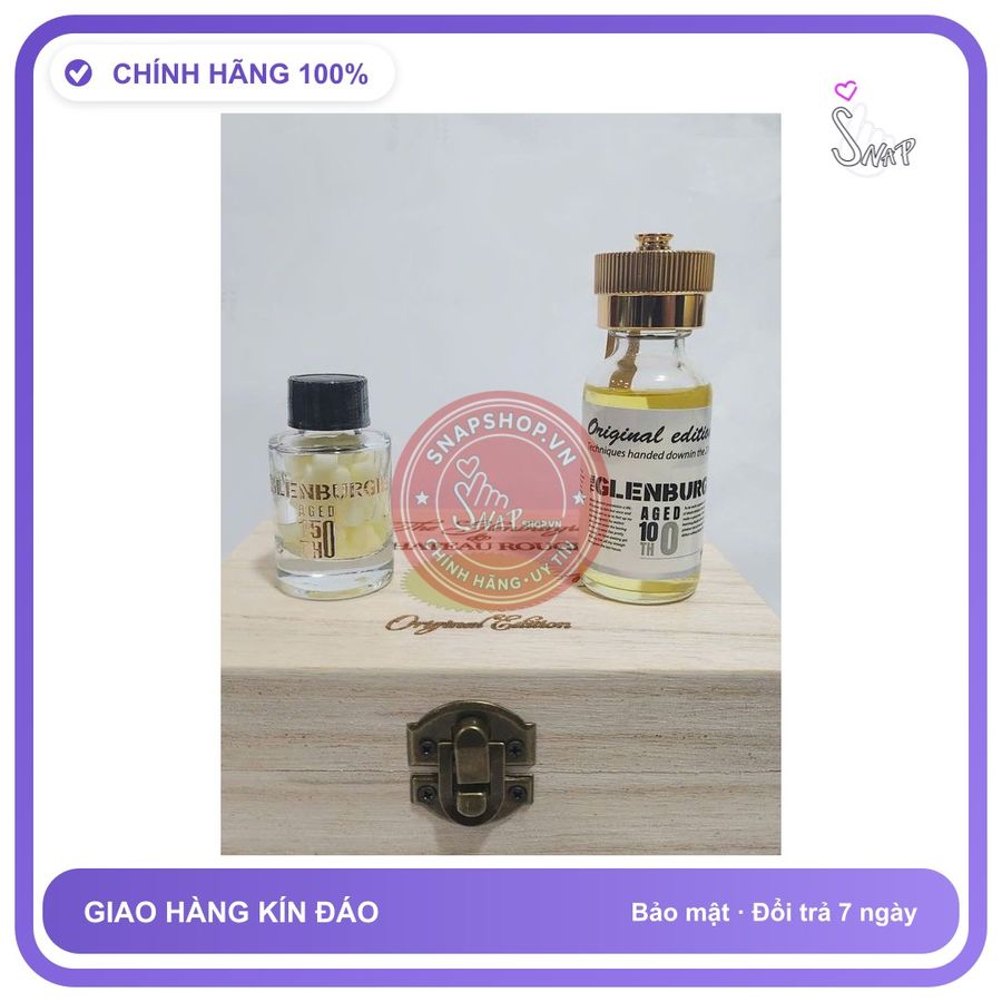 Chai hít tăng khoái cảm Popper GLENBURG 20ML Popper Hộp Gỗ Cao Cấp, Khô 20ML Và Nước 30ml Mẫu Mới, Cực Mạnh, Phê Lâu, che tên sản phẩm bảo mật kín đáo