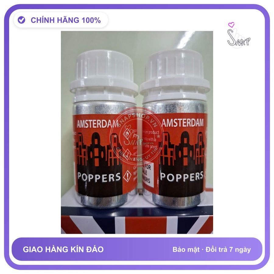 Chai hít tăng khoái cảm Popper AMSTERDAM 50ml Popper khô 50ml, Hàng Mỹ Cực Mạnh, Phê Lâu, Cam kết ko nhức đầu,che tên sản phẩm bảo mật kín đáo