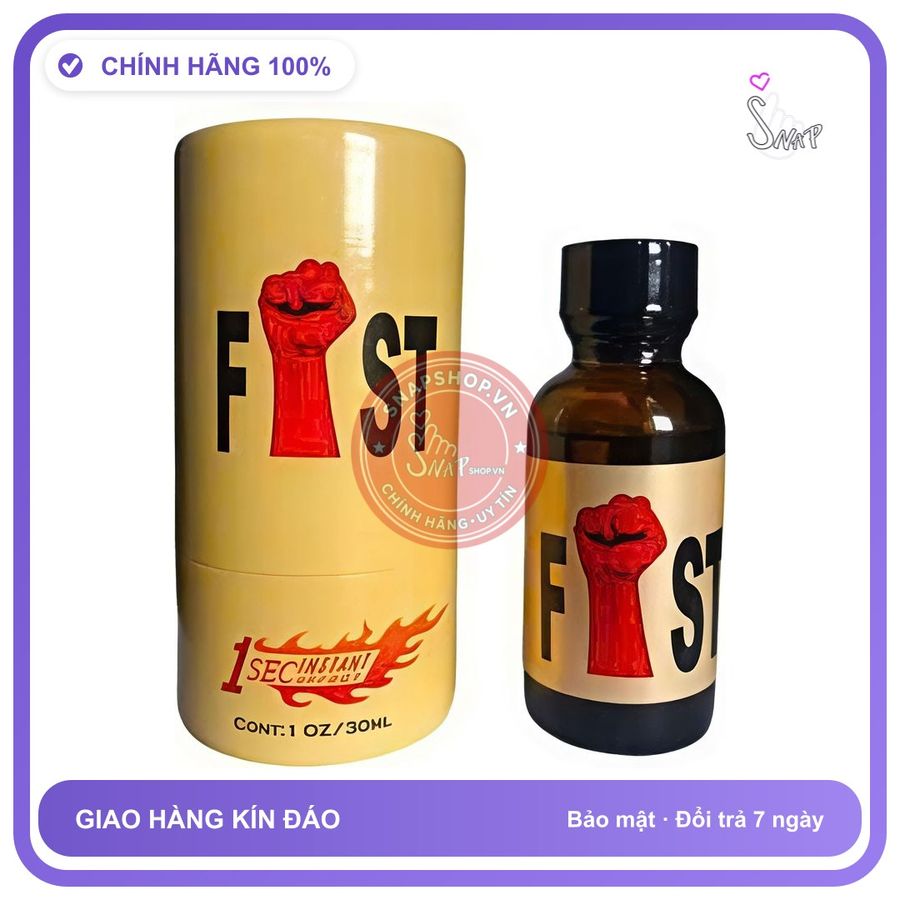 Chai hít tăng khoái cảm Popper FIST 30ml Popper 30ml fist, cực mạnh, cho ng lờn lâu năm, che tên sản phẩm bảo mật kín đáo