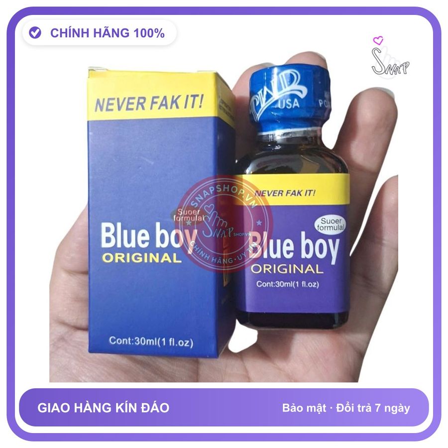 Chai hít tăng khoái cảm Popper Blue boy 30ml Popper Blue Boy Original 30ml, Cực Mạnh, Phê xuyên não, che tên sản phẩm bảo mật kín đáo