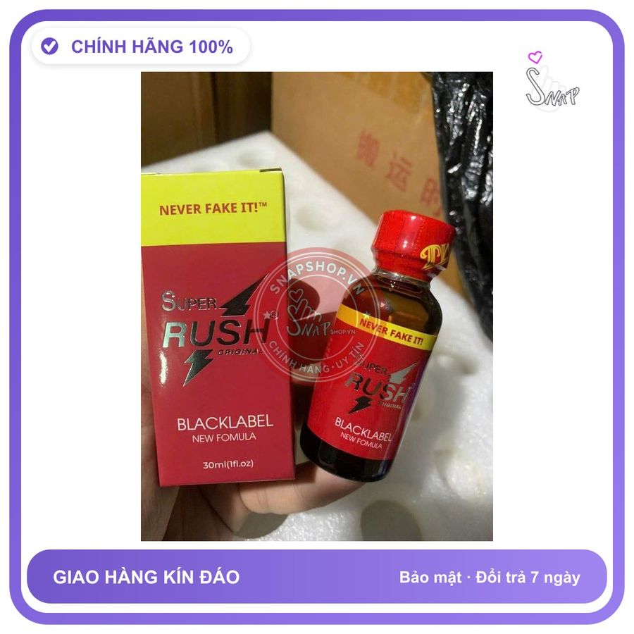 Chai hít tăng khoái cảm Popper SUPER RUSH 30ml Popper 30ml USA Hàng Chính Hãng, Cực Mạnh, Phê Lâu, giảm giá, che tên sản phẩm bảo mật kín đáo