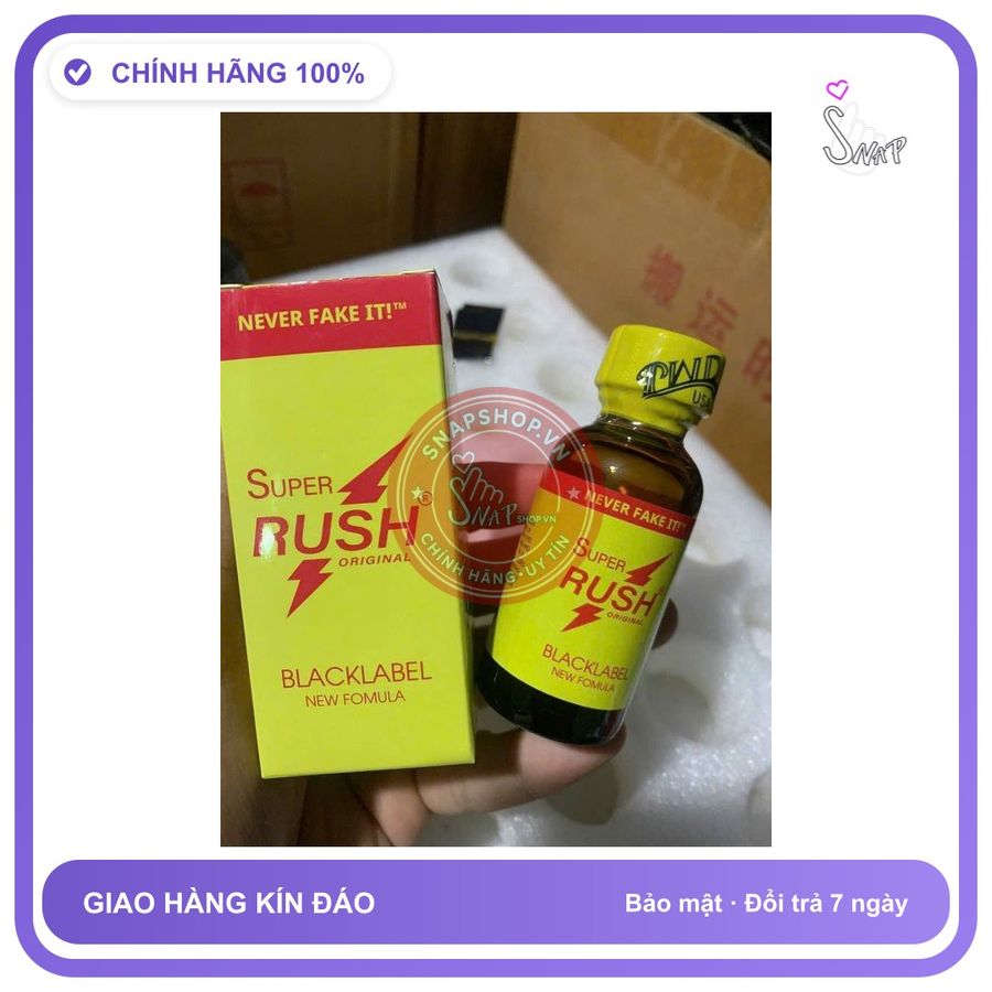 Hàng Chuẩn Nhập Khẩu - Chai hít tăng khoái cảm Dung Dịch Hít Thư Giãn SUPER RUSH 30ml Popper 30ml USA, Hàng , Cực Mạnh,