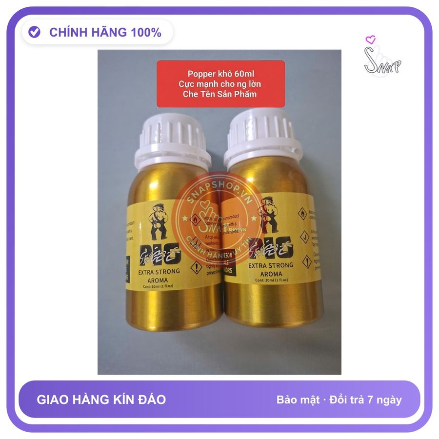 Chai hít tăng khoái cảm Popper big 60ml Popper khô 60ml, Dòng Chính Hãng, Cao Cấp, Cực Mạnh, Phê Lâu,che tên sản phẩm bảo mật kín đáo