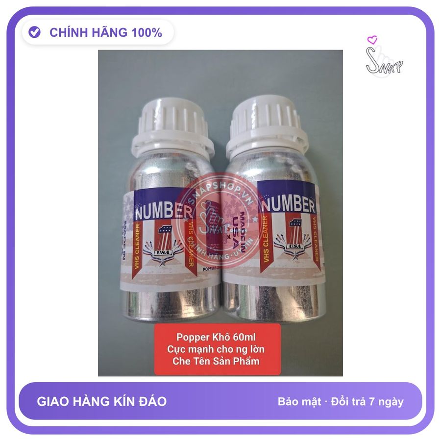 Chai hít tăng khoái cảm Popper NUMBER 60ml Popper khô 60ml, Hàng mỹ cao cấp, cực mạnh, gây ảo giác, che tên sản phẩm bảo mật kín đáo
