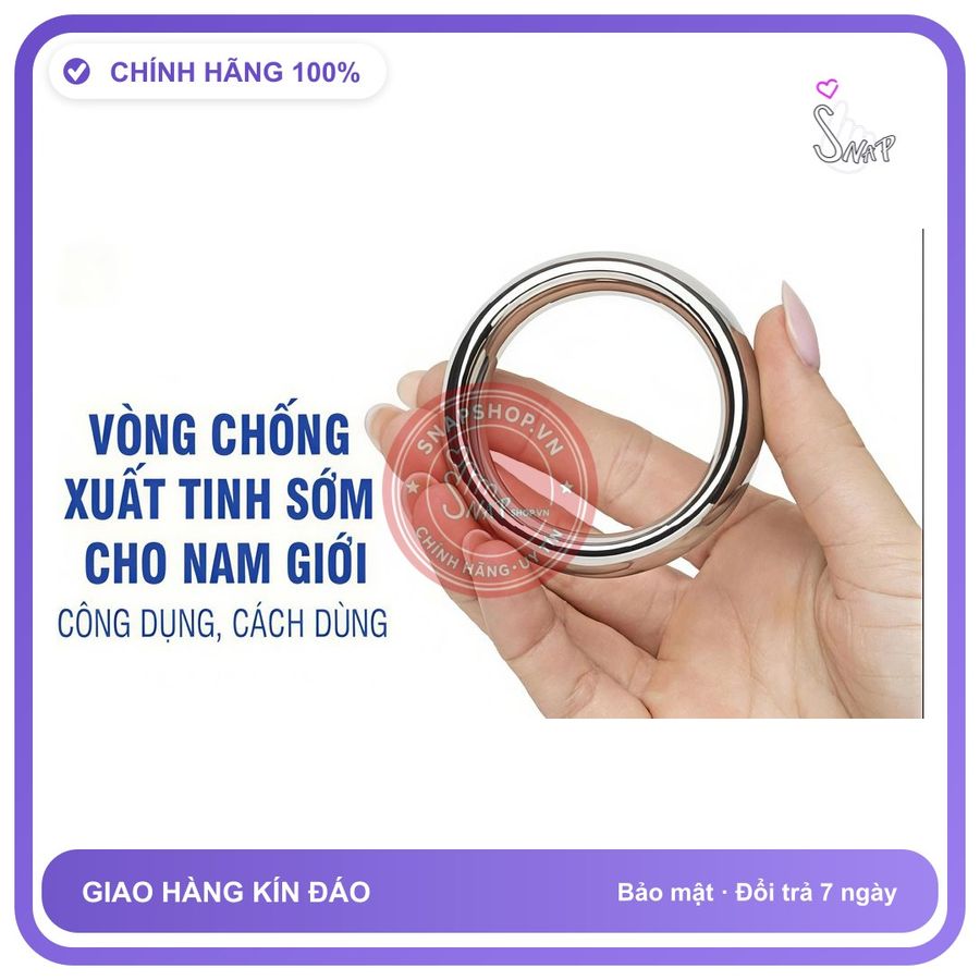 Đồ chơi người lớn Vòng đeo dương vật inox 45cm, chống xuất tinh sớm,kéo dài thời gian quan hệ, che tên sản phẩm bảo mật kín đáo