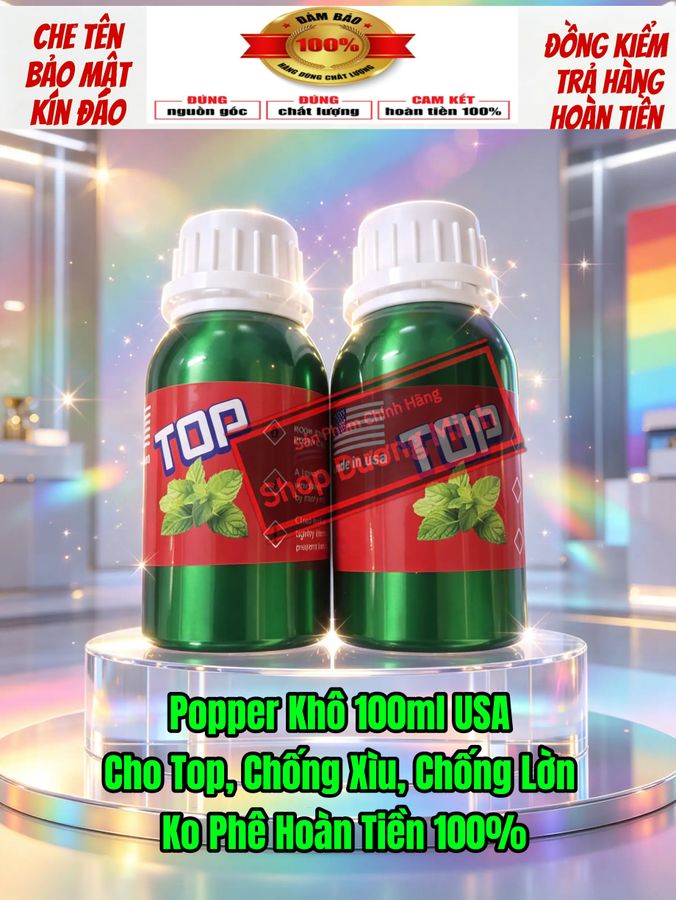 ( Hàng Chính Hãng) Popper Khô 100ml USA, Dòng Cao Cấp Cực Mạnh,Cho Top, Chống Xìu , Cương Cứng Hơn,Kéo Dài Thời Gian Quan Hệ 