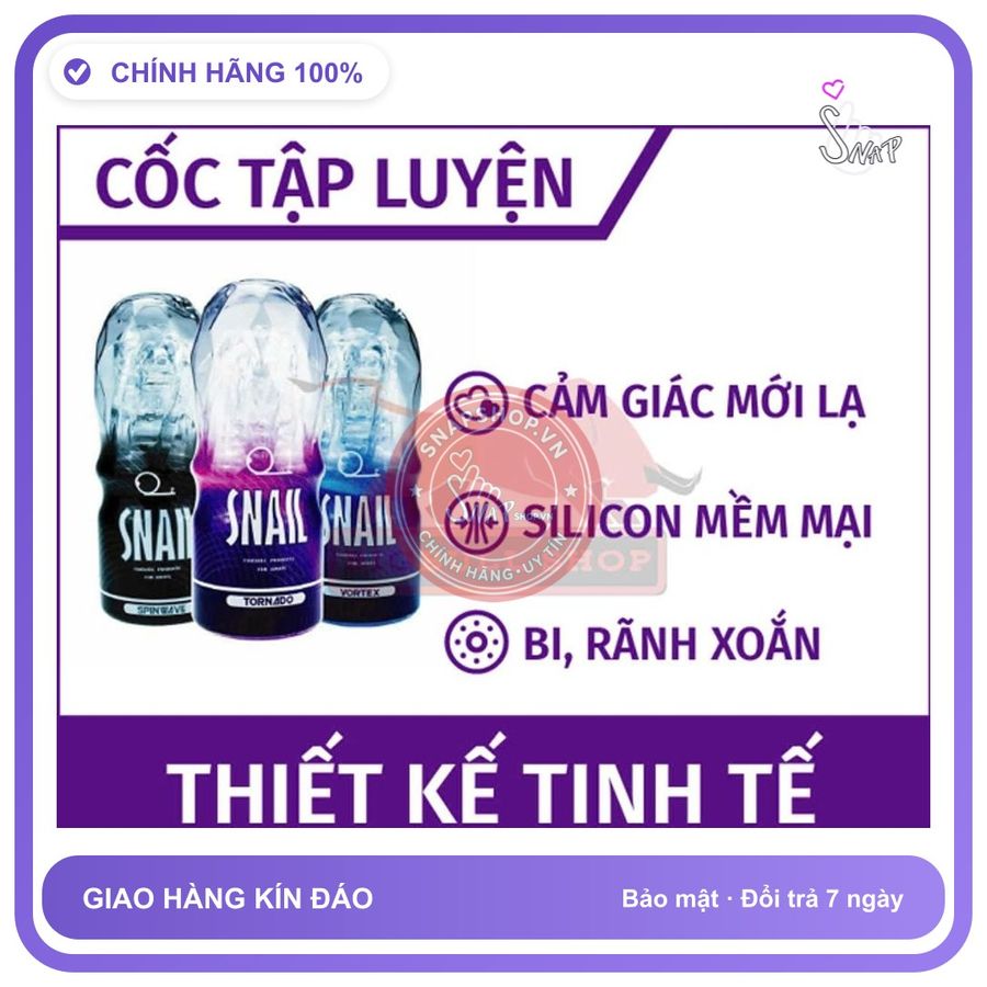 SNAIL Cốc tập luyện cho nam cao cấp, độ ma sát kích thích dv, silicon bền bỉ, che tên sản phẩm bảo mật kín đáo
