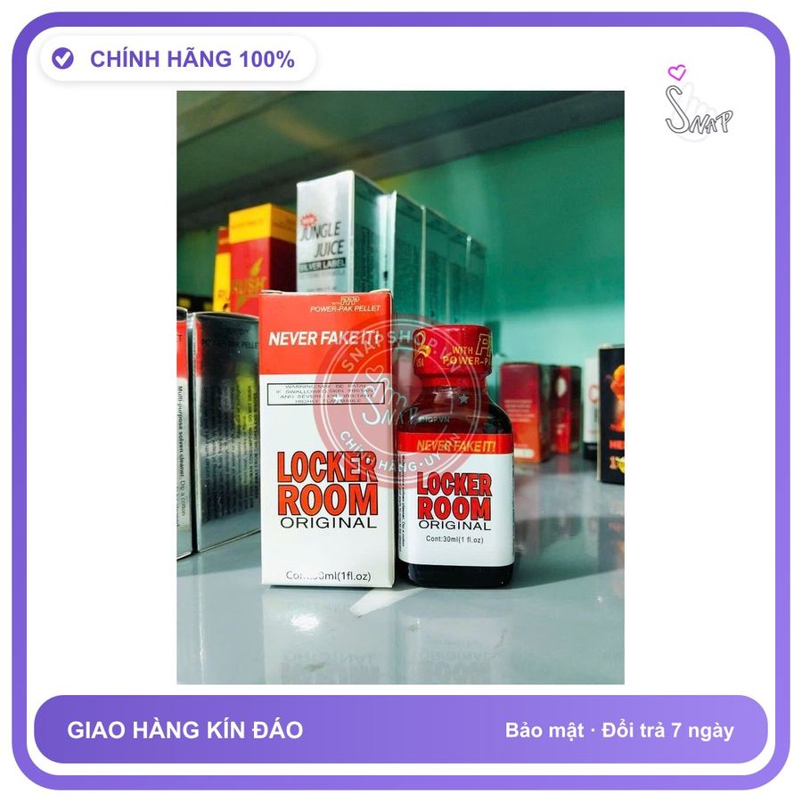 Chai hít tăng khoái cảm Popper LOCKER ROOM 30ml Popper usa, 30ml nước, cực mạnh phê lâu,ko nhức đầu, ko bỏng mũi, không phê hoàn tiền