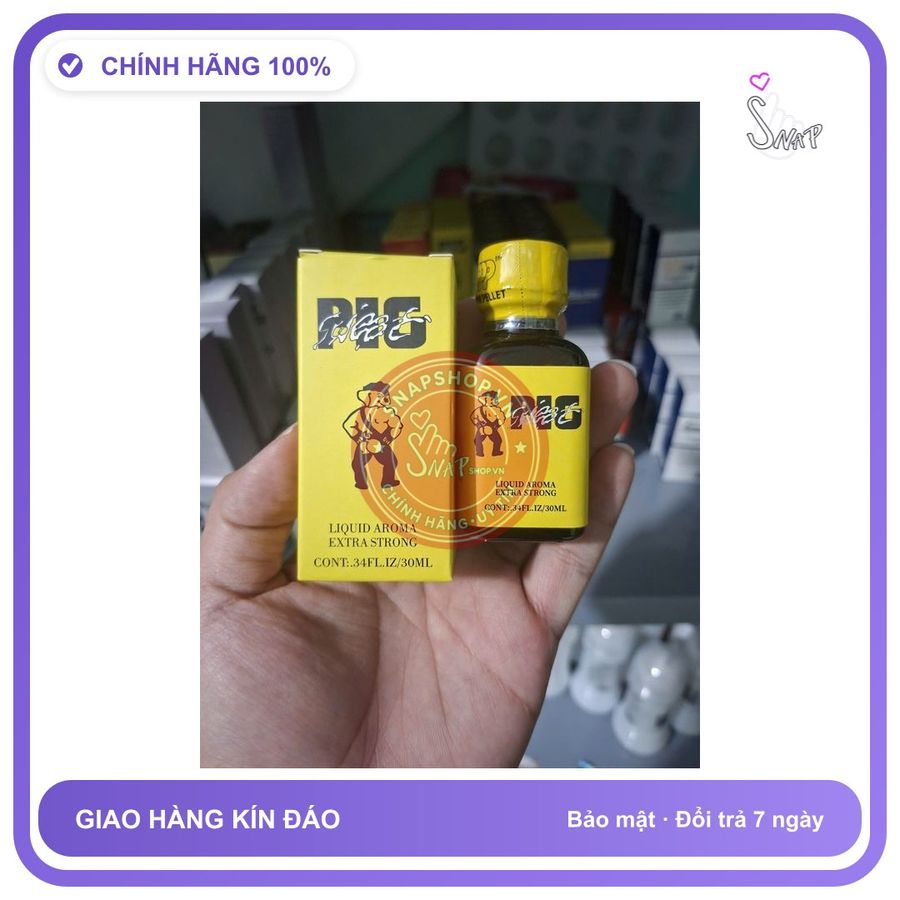 Chai hít tăng khoái cảm Popper PIG 30ml Popper 30ml USA, Hàng Chính Hãng, Cực Mạnh, Phê Lâu, ko nhức đầu, ko bỏng mũi, che tên sản phẩm bảo mật kín đá