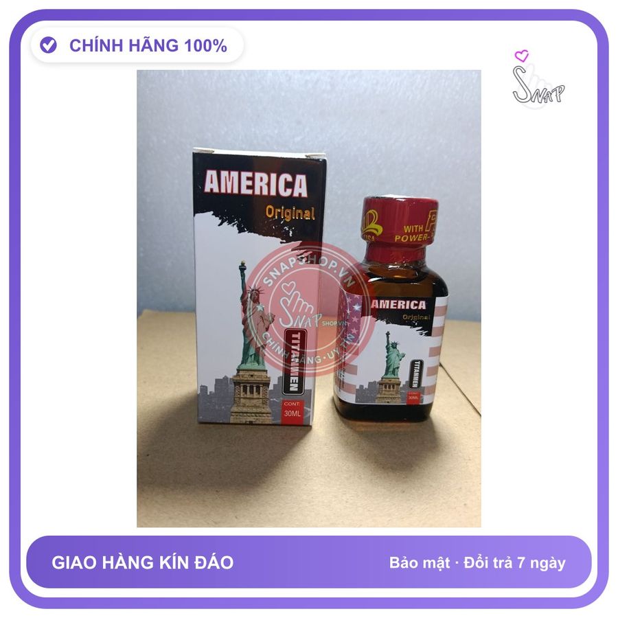 Chai hít tăng khoái cảm Popper AMERICA 30ml Popper 30ml, Hàng Chính Hãng, Cực Mạnh, Bao phê, ko nhức đầu, ko bỏng mũi, che tên sản phẩm bảo mật kín đá