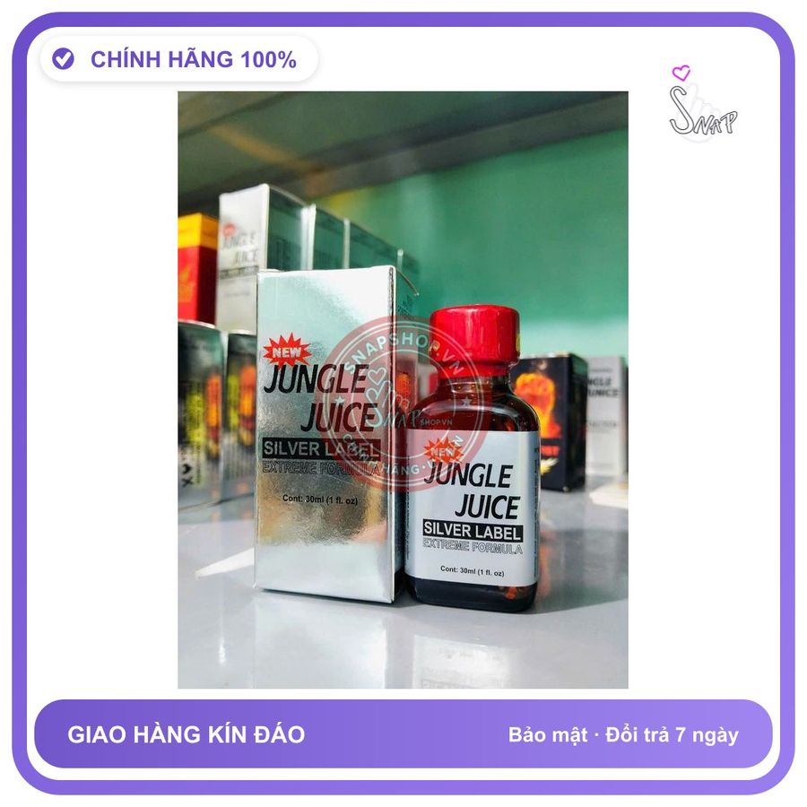 Chai hít tăng khoái cảm Popper JUNGLE JUICE 30ml Popper 30ml, Hàng usa chính hãng, giá sỉ, che tên sản phẩm bảo mật kín đáo