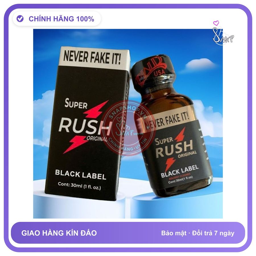 Chai hít tăng khoái cảm Popper Super Rush 30ml Popper 30ml USA, Cực Mạnh, Phê Lâu,Ko nhức đầu, ko bỏng mũi, bao phê, che tên sản phẩm bảo mật kín đáo