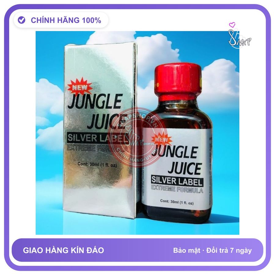 Chai hít tăng khoái cảm Popper JUNGLE JUICE 30ml Popper 30ml USA, Dòng Cực Mạnh, Phê Lâu, che tên sản phẩm bảo mật kín đáo