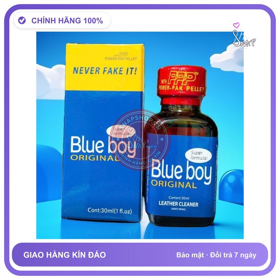 Chai hít tăng khoái cảm Popper Blue boy 30ml Popper 30ml USA, Dòng Cực Mạnh, Phê Lâu, Mùi Hương Dịu, Ko Nhức Đầu, Ko Bỏng Mũi, che tên sản phẩm bảo mậ