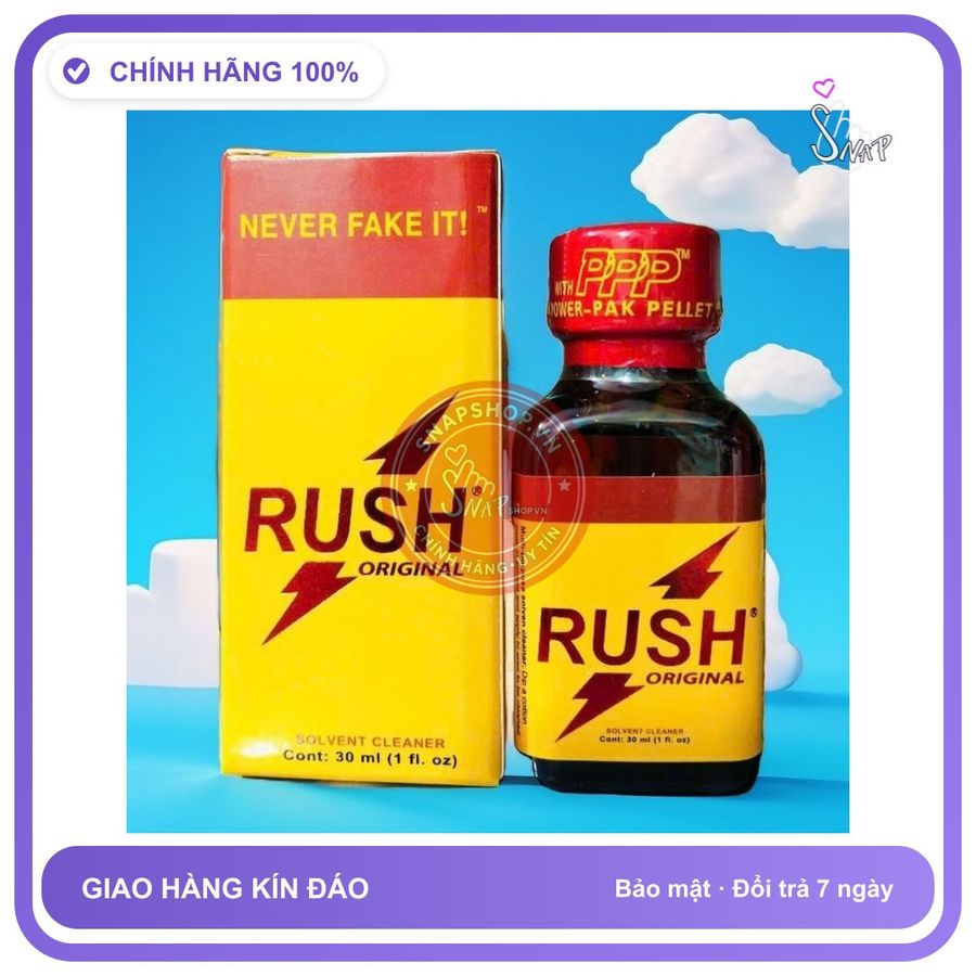 Chai hít tăng khoái cảm Popper RUSH 30ml Popper 30ml USA, Dòng Cực Mạnh, mùi dịu, phê lâu, che tên sản phẩm bảo mật kín đáo