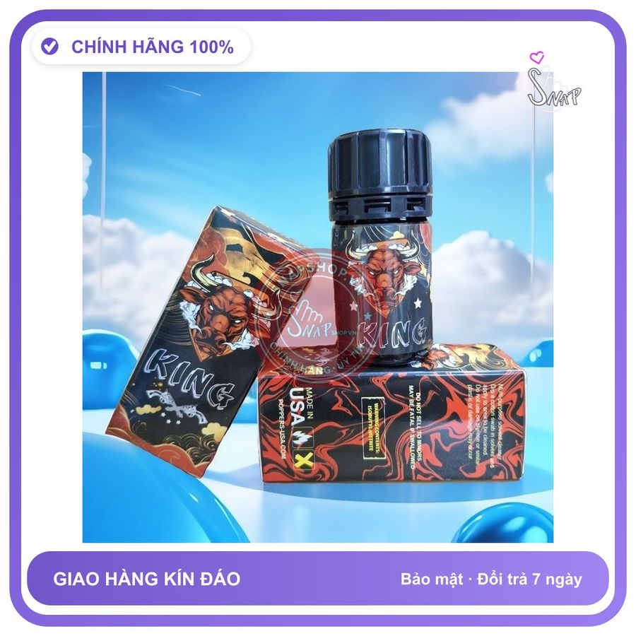 Chai hít tăng khoái cảm Popper KING 40ml Popper 40ml USA, Dòng Cực Mạnh, Phê Lâu, Cho Ng Lờn che tên sản phẩm bảo mật kín đáo