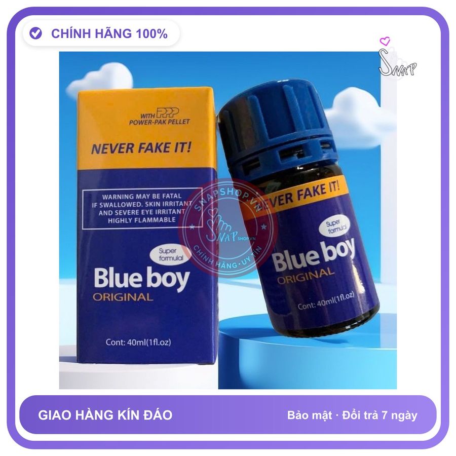 Chai hít tăng khoái cảm Popper Blue boy 40ml Popper 40ml, Dòng Cao Cấp, Cực Mạnh,Mùi Hương Dễ Hít