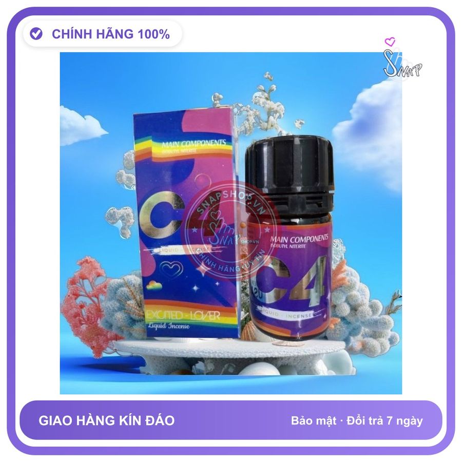 Chai hít tăng khoái cảm Popper MAIN COMPONENTS 40ml Popper 40ml C4 Usa Cực Mạnh,Phê Lâu, Mùi Hương Dễ Hít