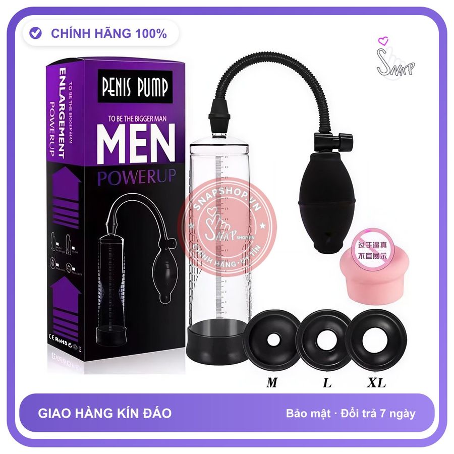 POWERUP Máy tập tăng kích thước dương vật, rất hiệu quả, che tên sản phẩm bảo mật kín đáo