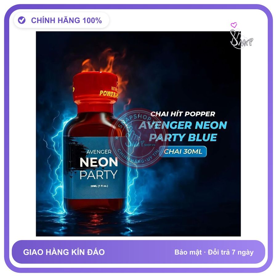 Chai hít tăng khoái cảm Popper AVENGER 30ml Popper neon 30ml USA, Hàng Chính Hãng, Cực Mạnh, Cho Ng Lờn Nặng