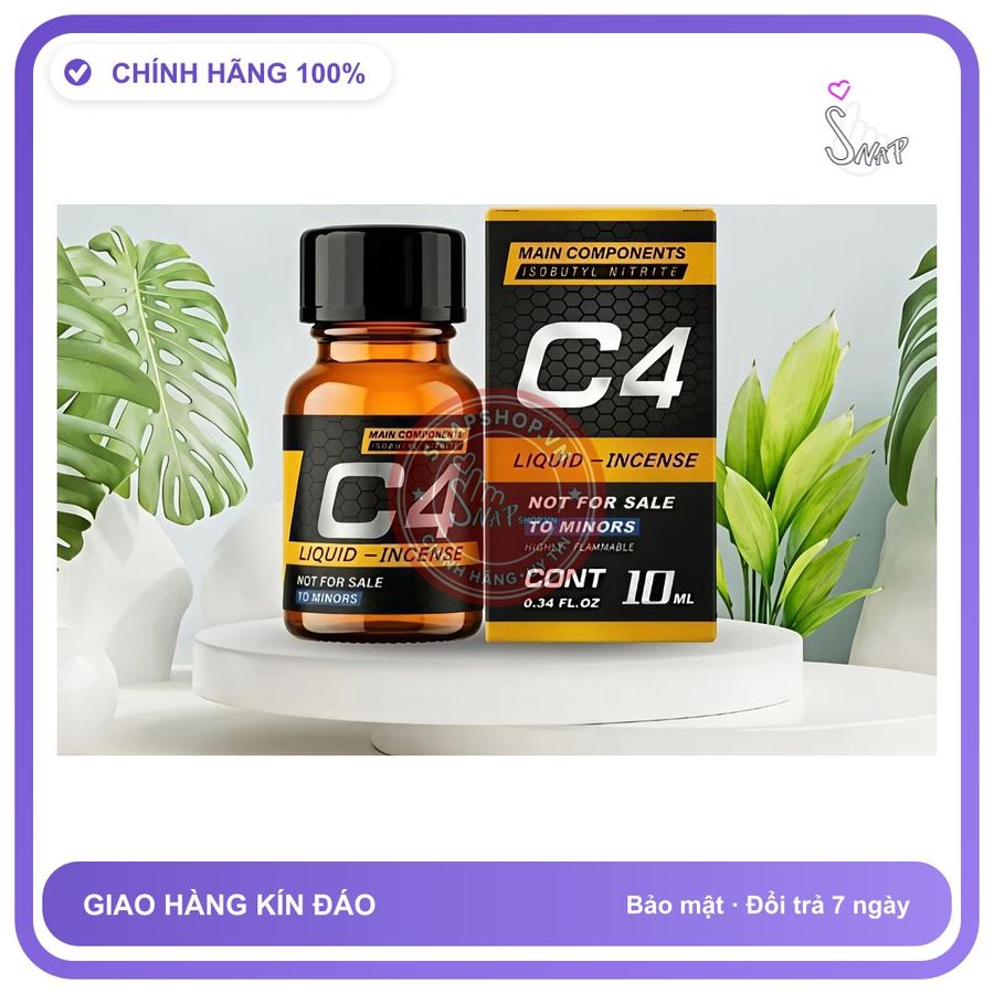 Chai hít tăng khoái cảm Popper MAIN COMPONENTS 10ml Chai hít Popper 10ml Usa, giúp tăng cường sinh lý, kéo dài thời gian quan hệ