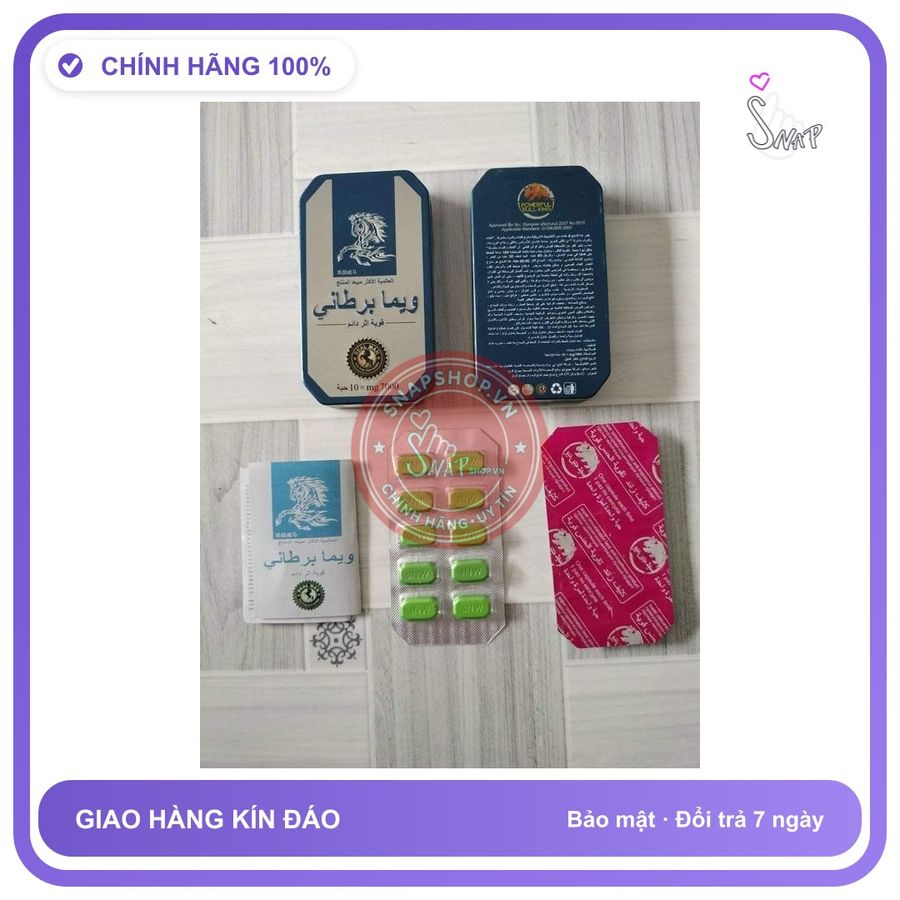 Viên uống hỗ trợ sinh lý nam Wima Britani Kẹo ngậm bạc hà, hộp 10 viên, khử mùi, thơm miệng
