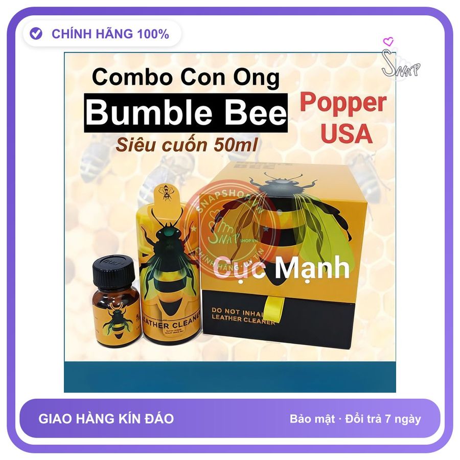 Chai hít tăng khoái cảm Popper Bumble Bee 50ml Popper Combo Cực Mạnh - Phê Lâu - 50ml