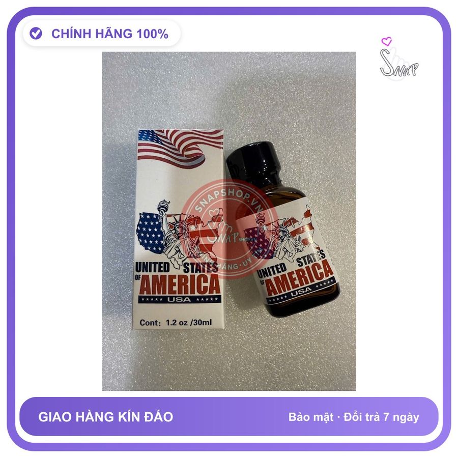 Chai hít tăng khoái cảm Popper UNITED STATES OF AMERICA 30ml Popper khô 30ml Hàng nhập chính hãng, cực mạnh,bao phê