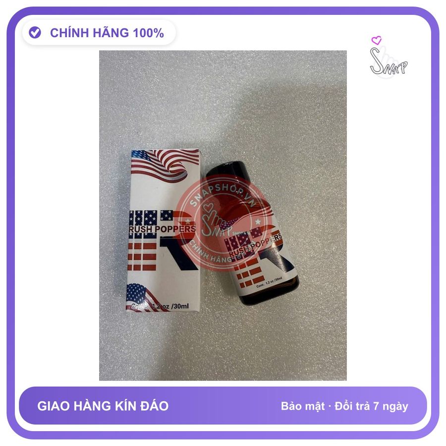 Chai hít tăng khoái cảm Popper RUSH POPPERS 30ml Popper khô 30ml Hàng Chính Hãng Mẫu Mới Cực Mạnh