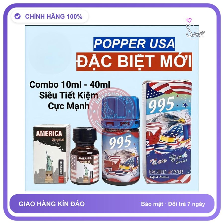 Chai hít tăng khoái cảm Popper AMERICA 50ml Popper combo 50ml cực mạnh chi ng lờn
