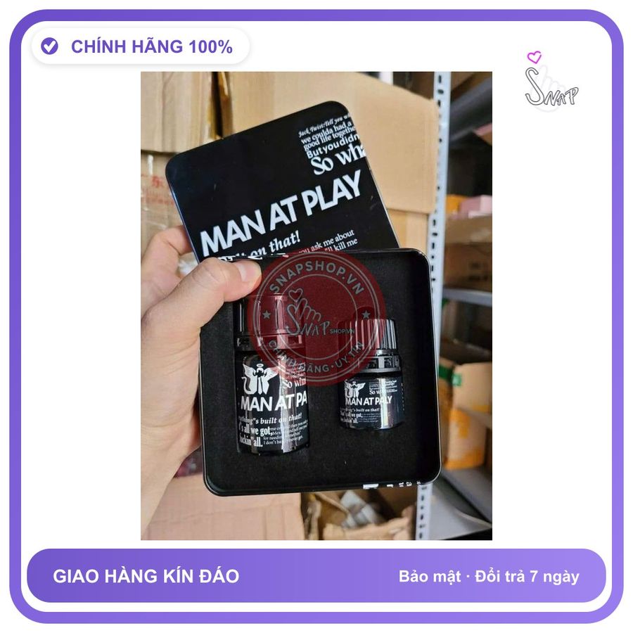 Chai hít tăng khoái cảm Popper MAN AT PLAY Popper hộp cao cấp mẫu 2 chai, dòng mạnh, phê lâu, che tên sản phẩm bảo mật kín đáo