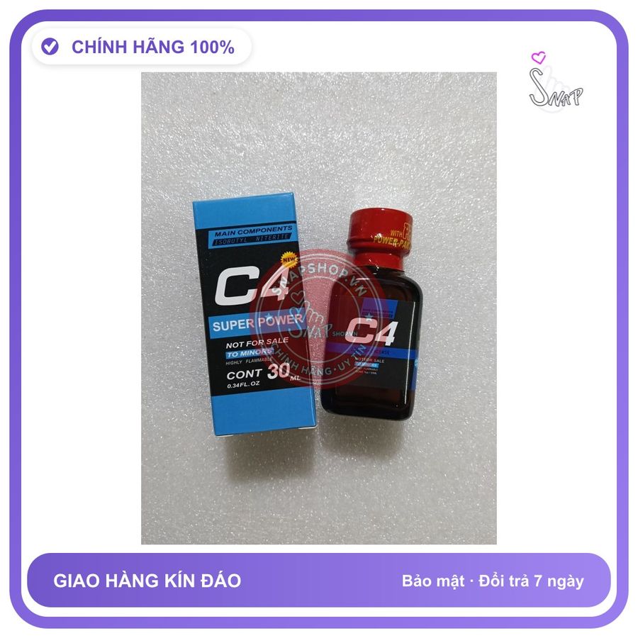 Chai hít tăng khoái cảm Popper C4 30ml Popper 30ml USA Hàng Chính Hãng, Cao Cấp, cực mạnh