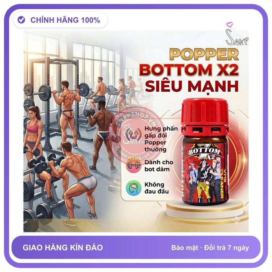 Chai hít tăng khoái cảm Popper bottom x2 40ml Popper cho bot dâm 40ml, Cực Mạnh, Phê Lâu Hàng Chính Hãng