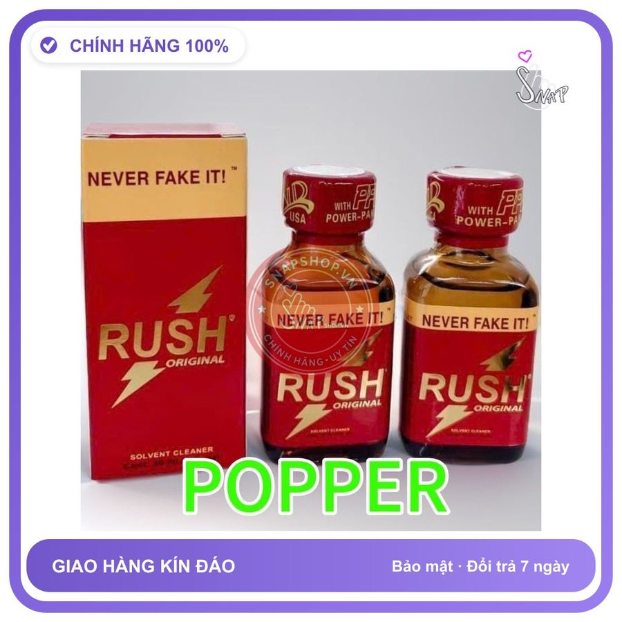 Chai hít tăng khoái cảm Popper RUSH 30ml Popper 30ml USA, Hàng Chính Hãng, Cực Mạnh, Giá Sỉ Tốt
