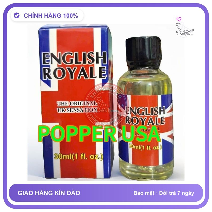 Chai hít tăng khoái cảm Popper ENGLISH ROYALE 30ml Popper 30ml USA, Sỉ Lẻ Giá Tốt
