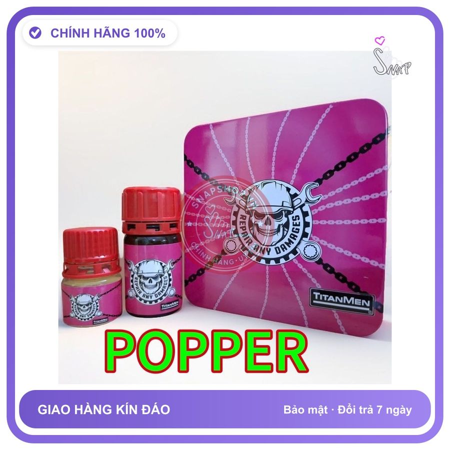 Chai hít tăng khoái cảm Popper TITANMEN Popper hộp cao cấp, sỉ lẻ giá tốt, che tên sản phẩm bảo mật kín đáo