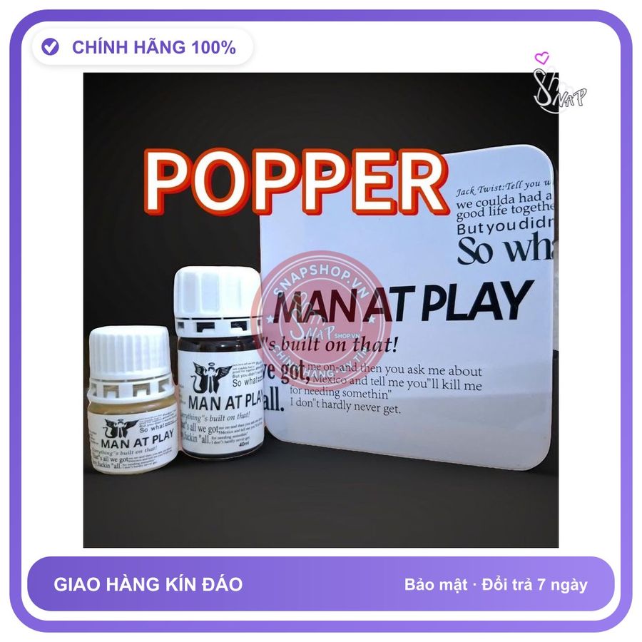 Chai hít tăng khoái cảm Popper MAN AT PLAY Popper cao cấp, cực mạnh phê lâu, sỉ lẻ giá tốt