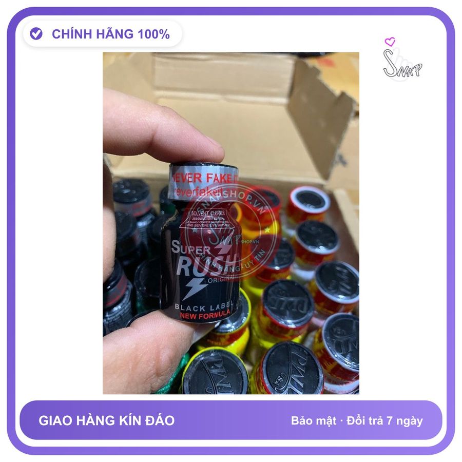 Chai hít tăng khoái cảm Popper SUPER RUSH 10ml Popper 10ml PWD USA, Chính Hãng, Giá Sỉ Tốt