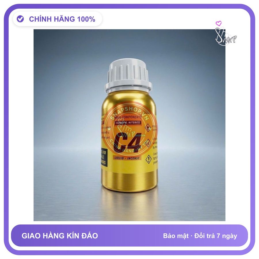 Chai hít tăng khoái cảm Popper C4 100ml Chai hít Popper khô 100ml Mẫu C4 Truyền Thống, Giúp Tăng Cường Khoái Cảm Cực Mạnh, Cho Nam Nữ, Phê Lâu