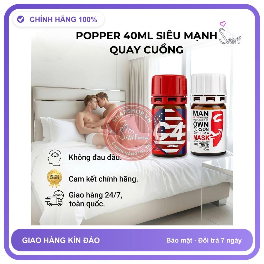 Chai hít tăng khoái cảm Popper C4 40ml Combo 2 chai Popper 40ml USA, mẫu dùng chung, kích thích mạnh mẽ, phê lâu hơn