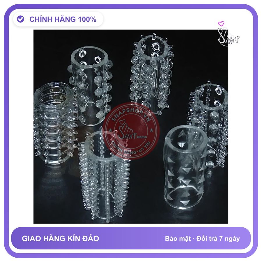 Đồ chơi người lớn Bao đôn dương vật, bộ 6 cái, silicon cao cấp, dễ rửa, tái sử dụng, che tên sản phẩm bảo mật kín đáo