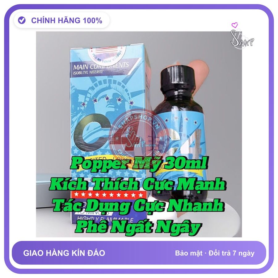 Chai hít tăng khoái cảm Popper C4 30ml Popper mỹ 30ml, Hàng Chính Hãng Cực Mạnh, Hít Xong Phê Tức Thì, che tên sản phẩm bảo mật kín đáo