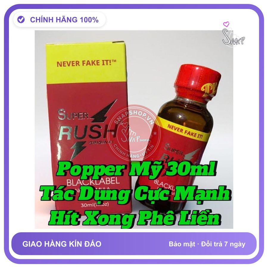 Chai hít tăng khoái cảm Popper Super Rush 30ml Chai Hít Kích Thích Tăng Cường Hưng Phấn Cho Nam Nữ, Popper 30ml USA