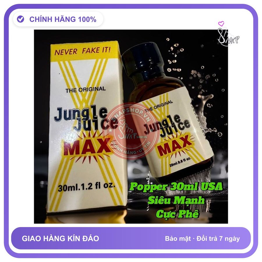 Chai hít tăng khoái cảm Popper Jungle Juice 30ml Chai Hít Kích Thích Hưng Phấn Cho Nam Nữ, Popper 30ml USA, Hít Là Phê Ngay