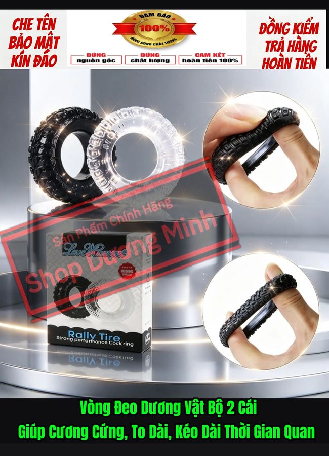 Vòng đeo dương vật bộ 2 cái, cao su co giãn cao cấp,ko bị đứt ( Che Tên)