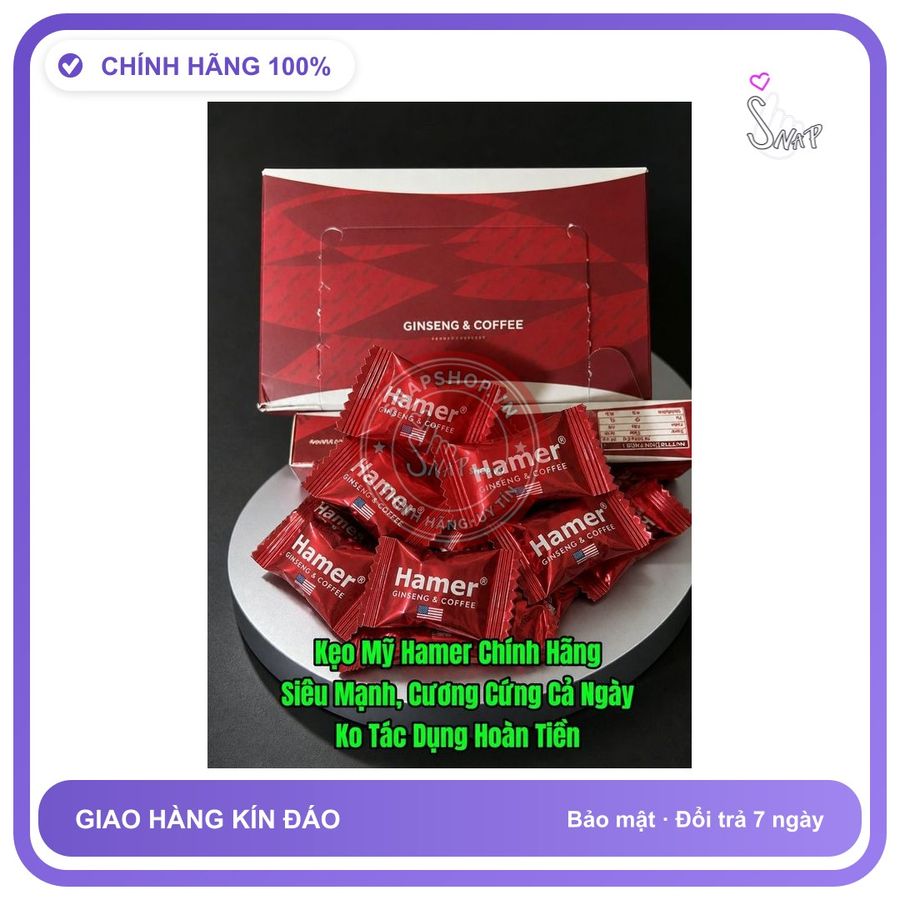 Viên uống hỗ trợ sinh lý nam Hamer 5 Viên Kẹo Hamer Mỹ Chính Hãng, Dòng Cao Cấp Cực Mạnh, Tác Dụng Nhanh Chóng, Ko tác dụng hoàn tiền